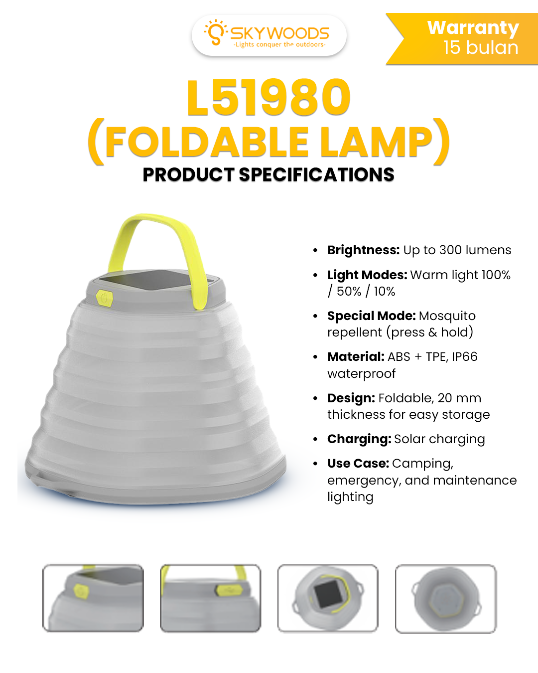 Skywoods Foldable Lamp 350 lumens L51980