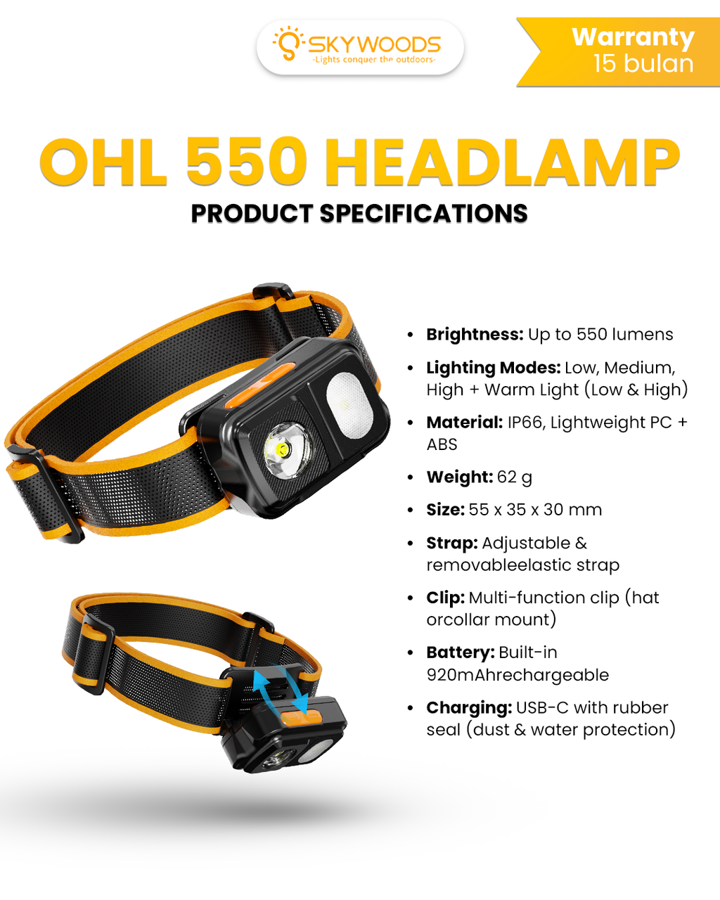 Skywoods Head Light OHL550